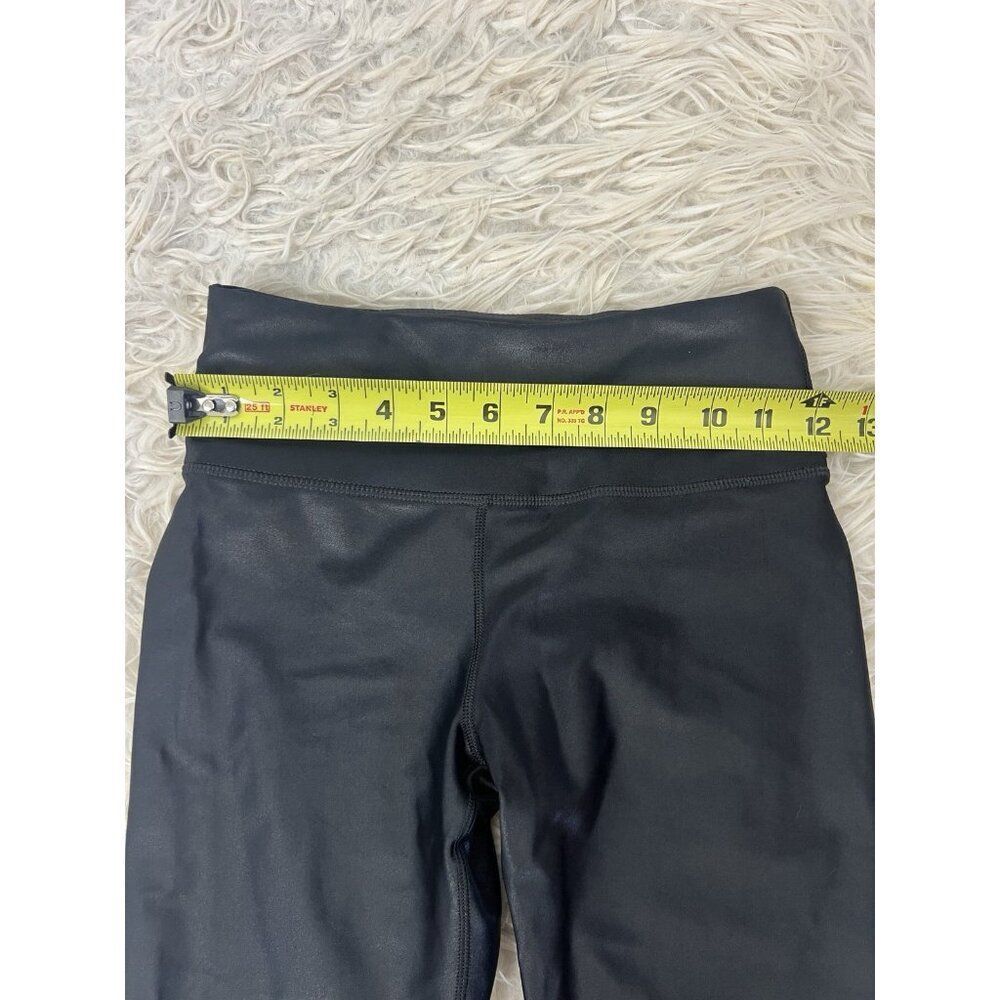 Noli Black Liquid High Rise Leggings Size Small Stretch Pants Shiny 7/8 Length - Picture 3 of 9